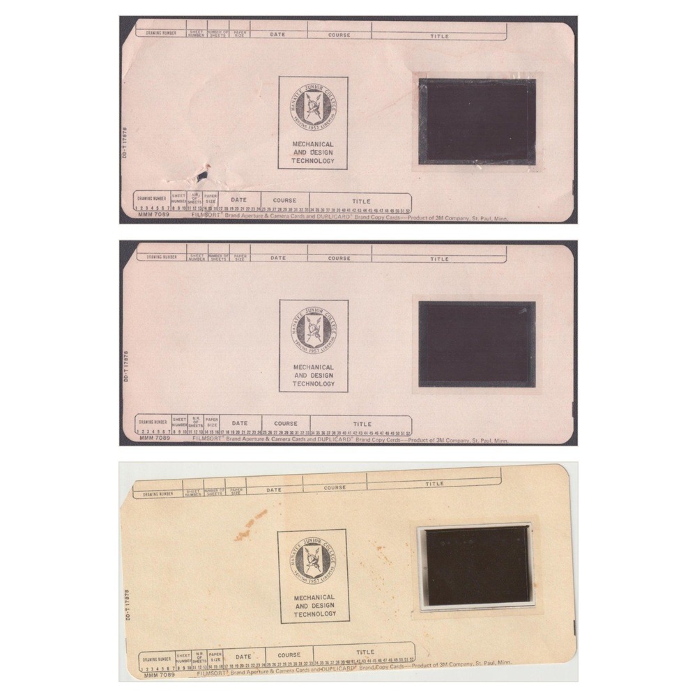 Vintage 3M Filmsort Aperture Cards Manatee Junior College Mechanical Design 3pc